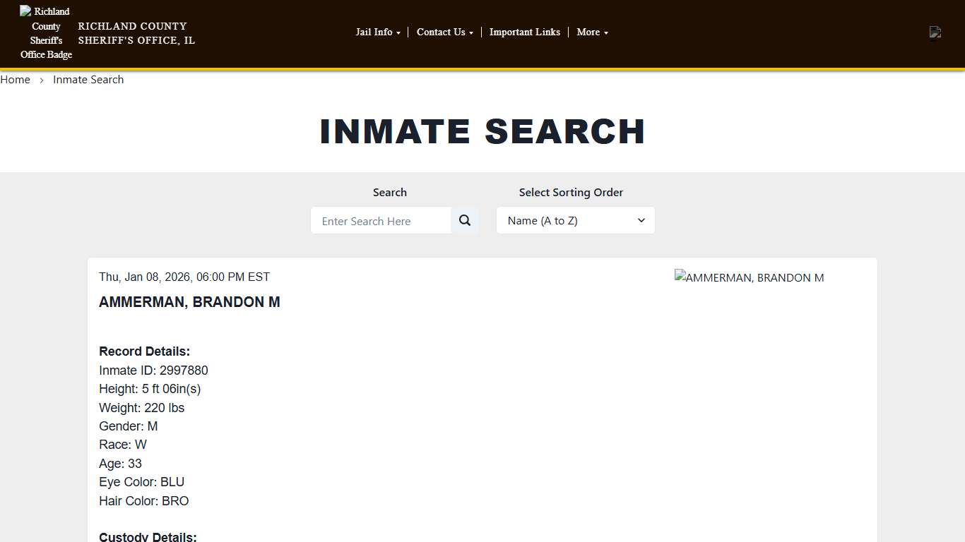 Inmate Search | Richland County Sheriff’s Office IL