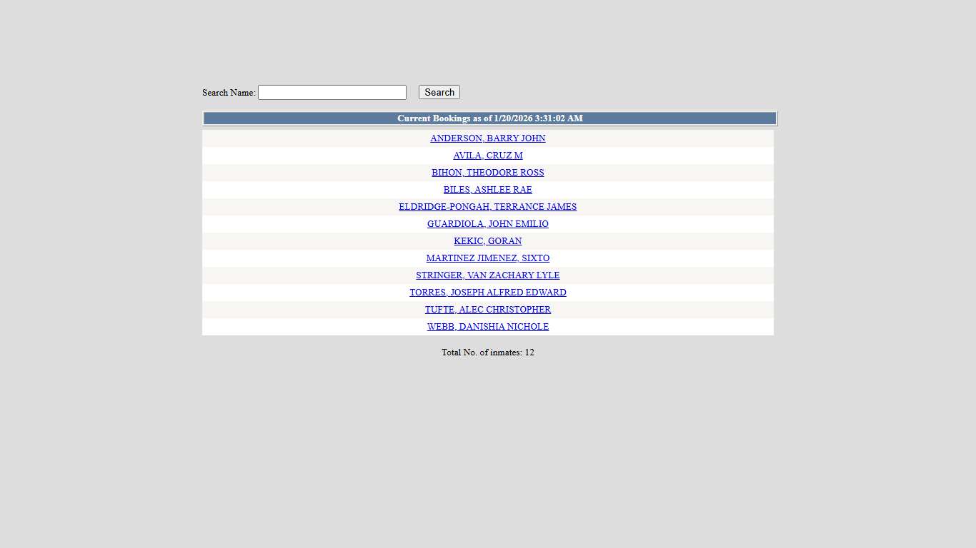 List Current Bookings